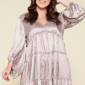 Oddy babydoll style tiered dress 3X animal print